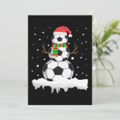 Weihnachts Funny Soccer Ball Snowman Xmas Sport Feiertagskarte (Stehend Vorderseite)