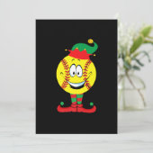 Weihnachts Funny Softball ELF Xmas Pajama Matching Feiertagskarte (Stehend Vorderseite)