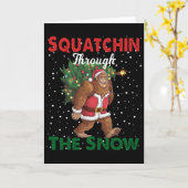 Weihnachts-Funny Squatchin durch den Schnee Karte (Gelbe Blume)