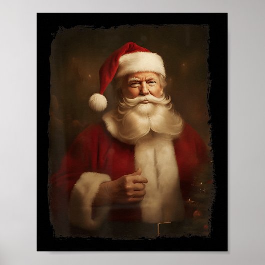 Weihnachts Funny Trump Weihnachtsklaus Retro Vinta Poster (Vorne)