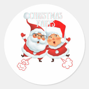 Weihnachts-Furzen Runder Aufkleber