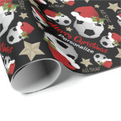 Weihnachts-Fußball Alles Star - Personalisieren Geschenkpapier (Rolleneckpunkt)