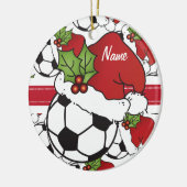 Weihnachts-Fußball ⚽ Ball | Personalisieren Keramikornament (Links)