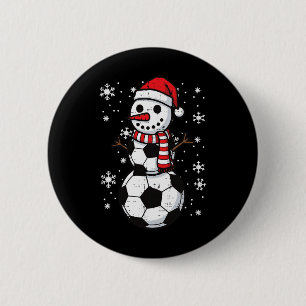 Weihnachts-Fußball-Byll-Schneemann-Xmas-Fußball-Ju Button