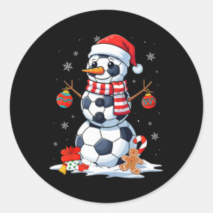 Weihnachts-Fußball-Bylls Lustiger Schneemann Männe Runder Aufkleber