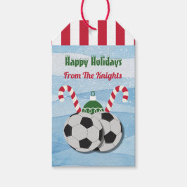 Weihnachts-Fußball Candy Cane Geschenktasten Geschenkanhänger