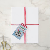 Weihnachts-Fußball Candy Cane Geschenktasten Geschenkanhänger (Mit Garn)