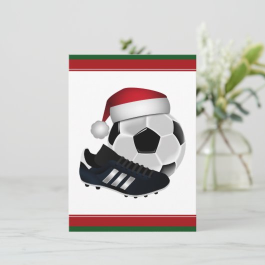 Weihnachts-Fußball Einladung (Stehend Vorderseite)