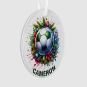 Weihnachts-Fußball-Enthusiasten Individuelle Name Ornament (Vorderseite)