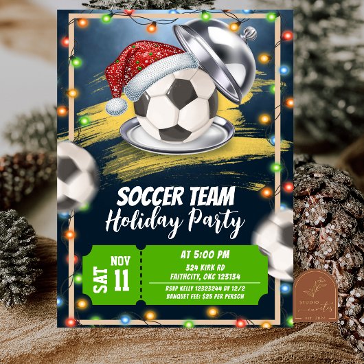 Weihnachts-Fußball-Feierparty Einladung