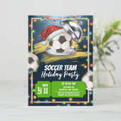 Weihnachts-Fußball-Feierparty Einladung (Stehend Vorderseite)