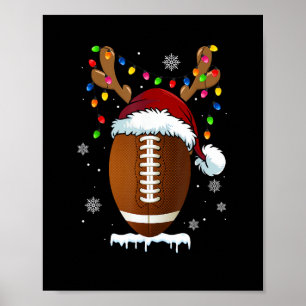 Weihnachts-Fußball-Lichter Lustige Jungen Männer S Poster