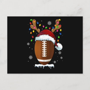 Weihnachts-Fußball-Lichter Lustige Jungen Männer S Postkarte