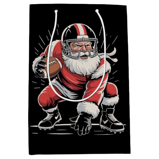 Weihnachts-Fußball Lineman Quarterback Mittlere Geschenktüte (Vorderseite)