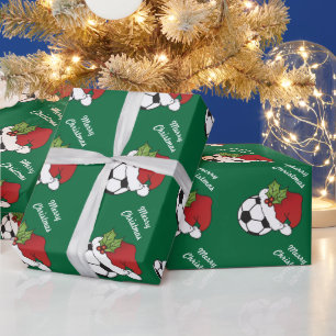 Weihnachts-Fußball mit Dunkelgrün Geschenkpapier