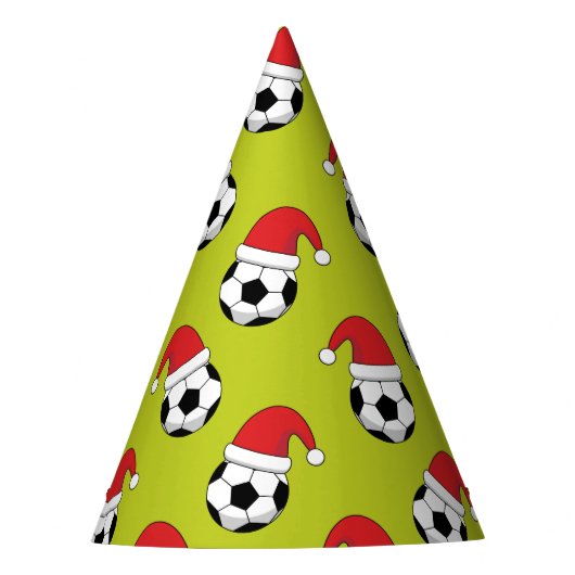 Weihnachts-Fußball mit Weihnachtsmann-Hat-Muster Partyhütchen (Vorderseite)