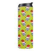 Weihnachts-Fußball mit Weihnachtsmann-Hat-Muster Thermosbecher (Nach links gedreht)