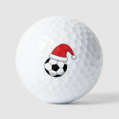 Weihnachts-Fußball mit Weihnachtsmann-Hut Golfball (Vorderseite)