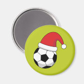 Weihnachts-Fußball mit Weihnachtsmann-Hut Magnet (Vorderseite/Rückseite)