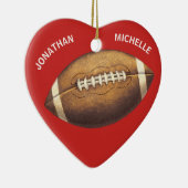 Weihnachts-Fußball-Paare Name Urlaub Keramik Ornament (Rechts)