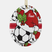 Weihnachts-Fußball personalisieren Keramikornament (Rechts)