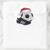 Weihnachts-Fußball Runder Aufkleber (Tasche)