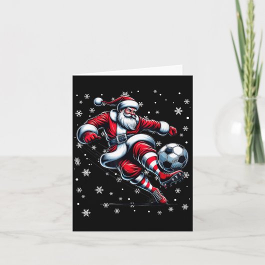 Weihnachts-Fußball-Spieler Srt Lover Weihnachtsman Karte (Vorderseite)