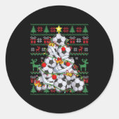 Weihnachts-Fußball-Spieler Srt Lover Weihnachtsman Runder Aufkleber (Vorderseite)