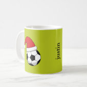Weihnachts-Fußball, Weihnachtsmann hat personalisi Kaffeetasse (Vorderseite Links)