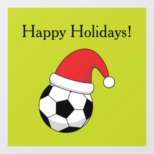 Weihnachts-Fußball Weihnachtsmann hat personalisie Fensteraufkleber (Blatt)