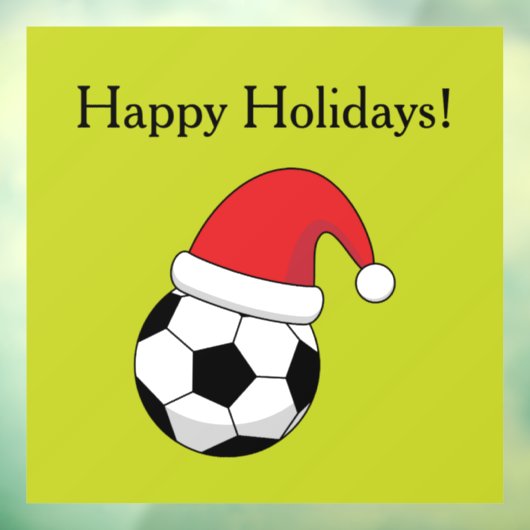 Weihnachts-Fußball Weihnachtsmann hat personalisie Fensteraufkleber (Blatt 3)