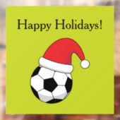 Weihnachts-Fußball Weihnachtsmann hat personalisie Fensteraufkleber (Blatt 2)