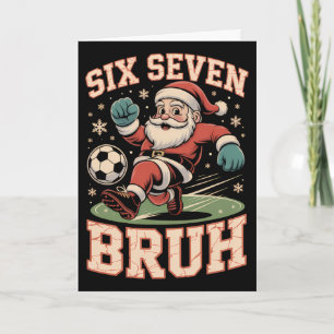 Weihnachts-Fußball-Weihnachtsmann Lustig 67 Meme B Karte
