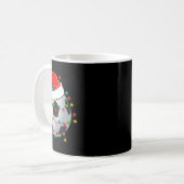 Weihnachts-Fußball-Weihnachtsmannmütze Funny Sport Kaffeetasse (Vorderseite Links)