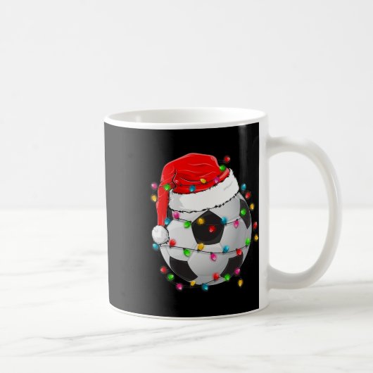 Weihnachts-Fußball-Weihnachtsmannmütze Funny Sport Kaffeetasse (Rechts)