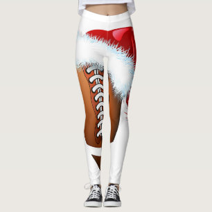Weihnachts Fußball Weihnachtsmannmütze Funny Sport Leggings