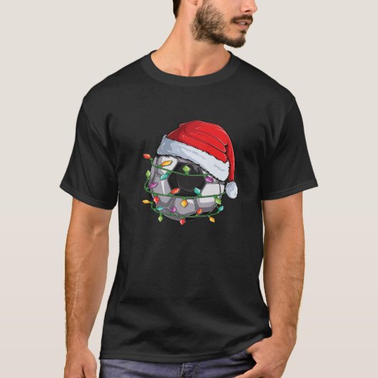 Weihnachts-Fußball-Weihnachtsmannmütze Funny Xmas T-Shirt (Vorderseite)