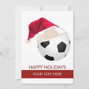 Weihnachts-Fußball-Weihnachtsmannmütze Grußkarten Feiertagskarte
