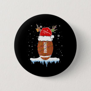 Weihnachts Fußball Weihnachtsmannmütze Merry Xmas  Button