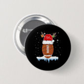 Weihnachts Fußball Weihnachtsmannmütze Merry Xmas  Button (Vorne & Hinten)