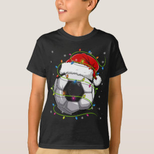 Weihnachts-Fußball-Weihnachtsmannmütze passt Famil T-Shirt