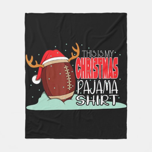 Weihnachts Fußball Weihnachtsmannmütze Spaß Sport  Fleecedecke (Vorderseite)