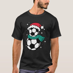 Weihnachts-Fußball-Weihnachtsmannmütze T-Shirt