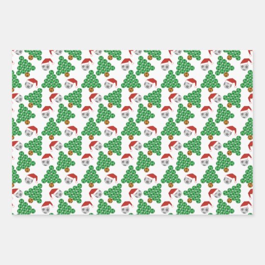 Weihnachts-Fußball-Weihnachtsmannmützen Wrapping P Geschenkpapier Set (Vorderseite 3)
