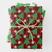 Weihnachts-Fußball-Weihnachtsmannmützen Wrapping P Geschenkpapier Set (Beispiel)