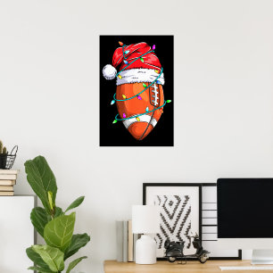 Weihnachts-Fußballspieler-Santa-Hut  Poster