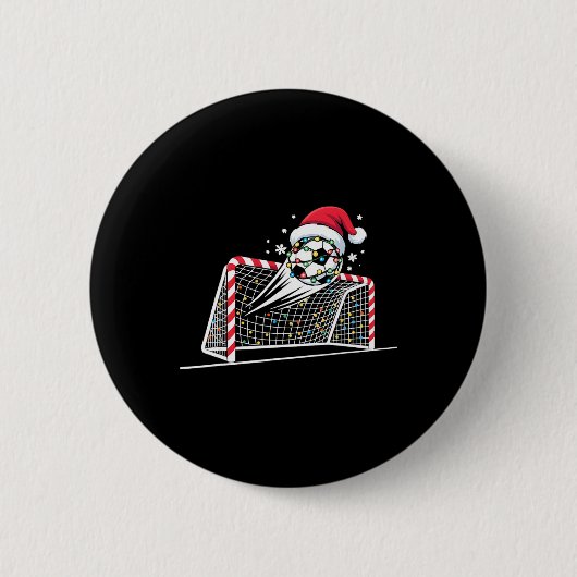 Weihnachts-Fußballtor Ll Lichter Santa Xmas Kinder Button (Vorderseite)