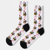 Weihnachts-Gabelstapler Socken (Linkes Detail)
