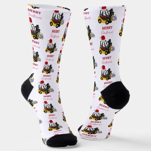 Weihnachts-Gabelstapler Socken (Gewinkelt)