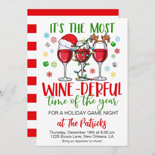 Weihnachts-Game-Night-Party Einladung (Vorne/Hinten)